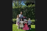 Sophie Kumpen poses with Victoria's children and Max Verstappen's partner's daughter, Penelope (Image via Instagram/kellypiquet)